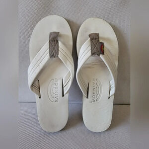 RAINBOW WHITE FLIP FLOPS SANDALS (sz 5/6)‎